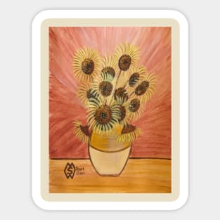 Bouquet of sunflowers in a vase Sticker